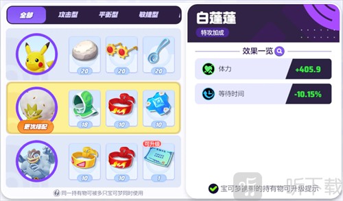 白蓬蓬持有物搭配攻略宝可梦大集结上分必备