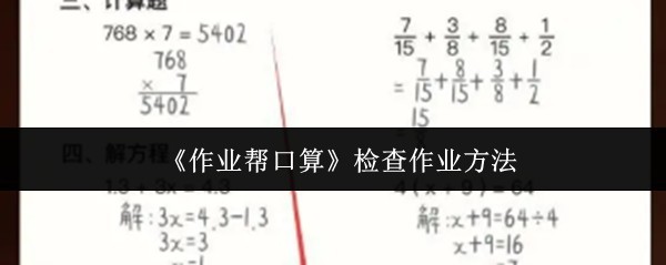 《作业帮口算》作业检查与口算练习方法指南